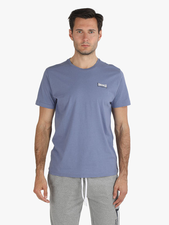 Lonsdale T-shirt girocollo da uomo in cotone T-Shirt Manica Corta uomo Blu taglia L