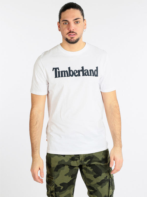Timberland T-shirt manica corta da uomo con scritta T-Shirt Manica Corta uomo Bianco taglia L
