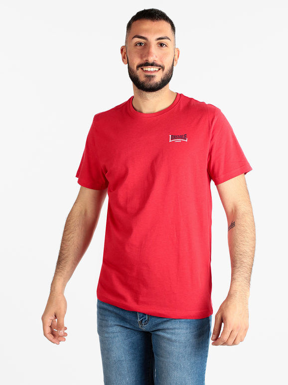 Lonsdale T-shirt manica corta uomo in cotone T-Shirt Manica Corta uomo Rosso taglia XL