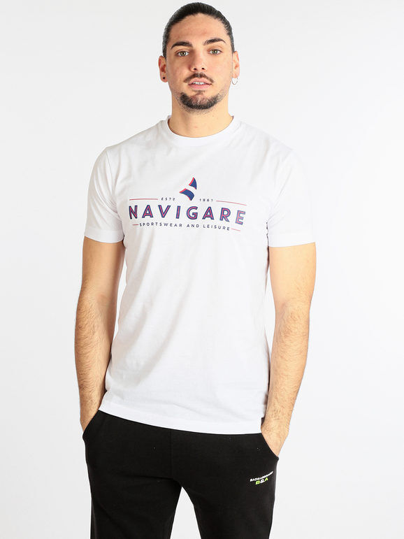 Navigare T-shirt maniche corte uomo in cotone T-Shirt Manica Corta uomo Bianco taglia XXL