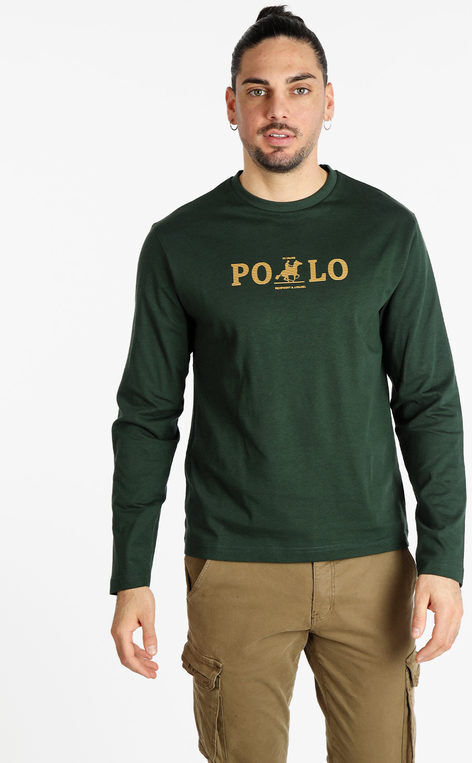 U.S. Grand Polo T-shirt uomo a manica lunga con stampa T-Shirt Manica Lunga uomo Verde taglia XL