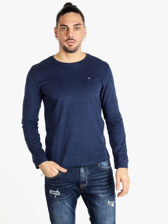 Navy Sail T-shirt uomo girocollo a maniche lunghe T-Shirt Manica Lunga uomo Blu taglia XXL