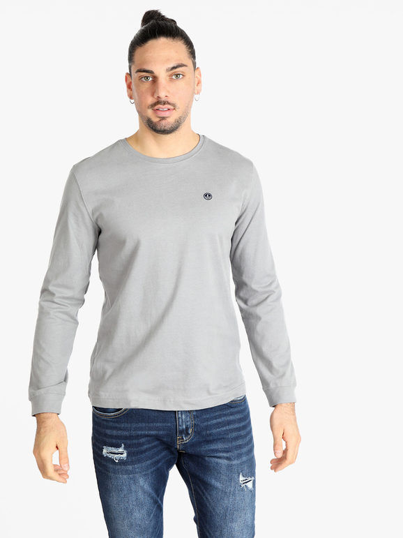 Navy Sail T-shirt uomo girocollo a maniche lunghe T-Shirt Manica Lunga uomo Grigio taglia M