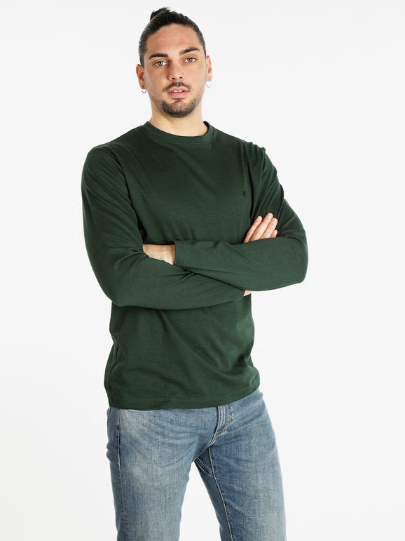 U.S. Grand Polo T-shirt uomo girocollo a maniche lunghe T-Shirt Manica Lunga uomo Verde taglia XL