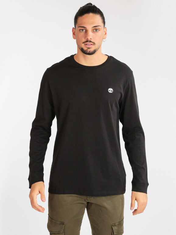 Timberland T-shirt uomo in cotone biologico T-Shirt Manica Lunga uomo Nero taglia 3XL