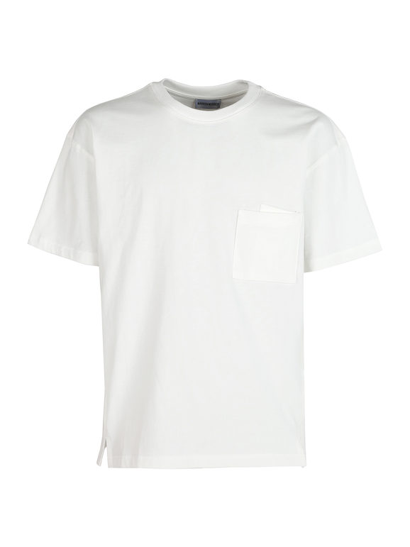 Warren Webber T-shirt uomo in cotone con doppio taschino T-Shirt Manica Corta uomo Bianco taglia XL