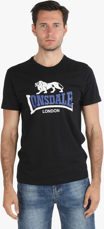 Lonsdale T-shirt uomo in cotone con stampa T-Shirt Manica Corta uomo Nero taglia L