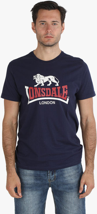 Lonsdale T-shirt uomo in cotone con stampa T-Shirt Manica Corta uomo Blu taglia XXL