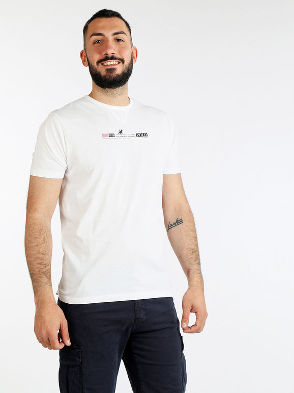 U.S. Grand Polo T-shirt uomo manica corta con scritta T-Shirt Manica Corta uomo Bianco taglia XXL