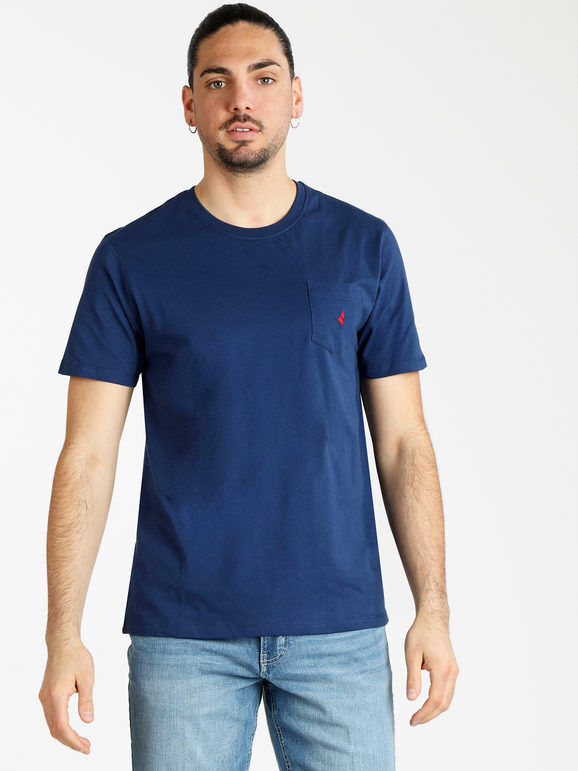 Navigare T-shirt uomo manica corta con taschino T-Shirt Manica Corta uomo Blu taglia XXL