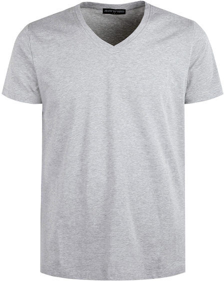 Jeans Yesed T-shirt uomo scollo a V in cotone T-Shirt Manica Corta uomo Grigio taglia XXL