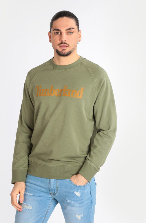 Timberland TB0A2FED Felpa uomo in cotone con scritta Felpe Leggere uomo Verde taglia M