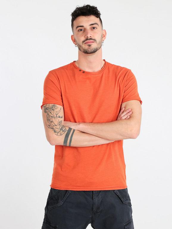 Guy T-shirt uomo manica corta in cotone T-Shirt Manica Corta uomo Arancione taglia M