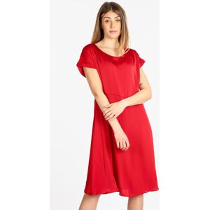 Sweet Abito donna effetto seta manica corta Vestiti donna Rosso taglia S