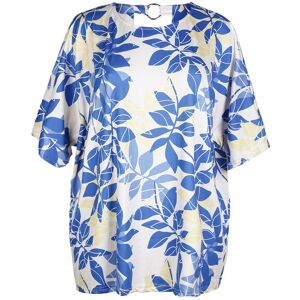 Solada Blusa donna a fiori taglie comode Taglie Forti donna Blu taglia Unica