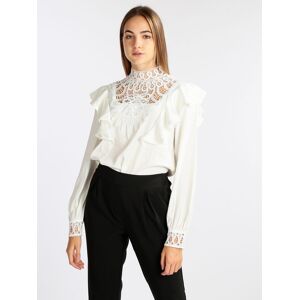 elsa m. Blusa donna con inserti in macramè Bluse donna Bianco taglia S/M