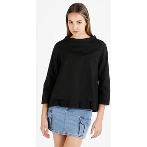 Wendy Trendy Blusa donna oversize in cotone Bluse donna Nero taglia Unica