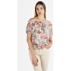 caspiche Camicetta donna con stampa floreale e maniche corte Bluse donna Rosa taglia Unica