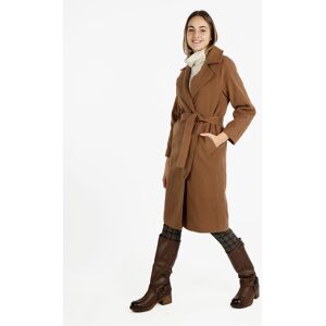 Flight Finery Cappotto lungo da donna a doppiopetto misto lana Cappotto Classico donna Beige taglia L