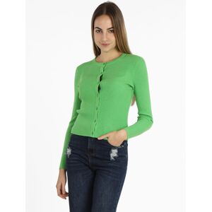 lois & pepe Cardigan donna girocollo in maglia a costine Cardigan donna Verde taglia M/L