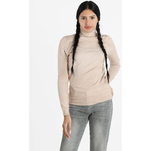 Solada Dolcevita da donna in maglia tinta unita Pullover donna Beige taglia Unica