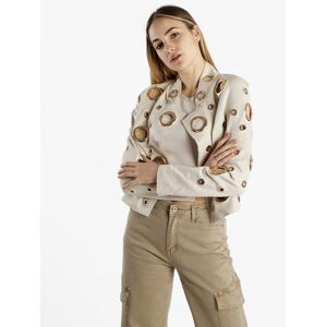 Solada Giacca donna in tessuto scamosciato con anelli Giacche Leggere donna Beige taglia L