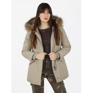 Solada Giubbotto imbottito con cappuccio in ecopelo Giacconi e Giubbotti donna Beige taglia S