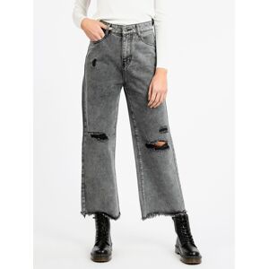 Quermes Jeans donna bootcut con strappi Jeans Zampa donna Grigio taglia M