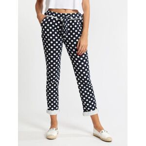 Solada Pantaloni a pois in cotone Pantaloni Casual donna Blu taglia Unica