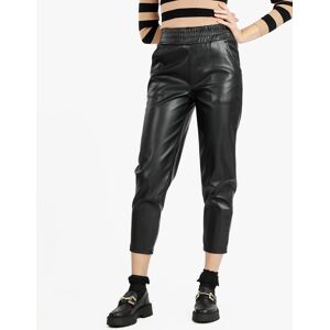 louise doro Pantaloni donna effetto pelle a vita alta Pantaloni Casual donna Nero taglia S