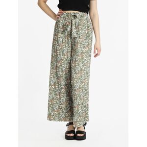 Airisa Pantaloni leggeri donna a fiori con cintura Pantaloni Casual donna Verde taglia L/XL