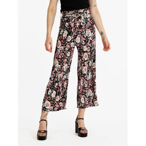 Airisa Pantaloni leggeri donna a fiori con cintura Pantaloni Casual donna Nero taglia L/XL