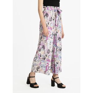 Airisa Pantaloni leggeri donna a gamba larga in fantasia Pantaloni Casual donna Viola taglia X/2XL