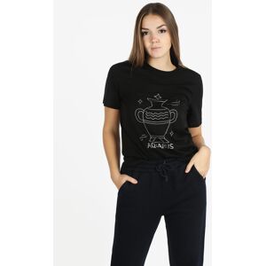 Solada T-shirt manica corta donna segno zodiacale Acquario T-Shirt Manica Corta donna Nero taglia XL