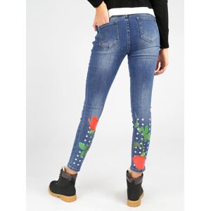 ghiaccio&limone ; jeans con stelle e fiore sul retro jeans slim fit donna jeans taglia xs