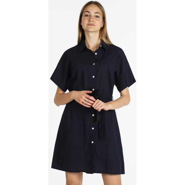 sweet abito a camicia in cotone maniche corte vestiti donna blu taglia xl