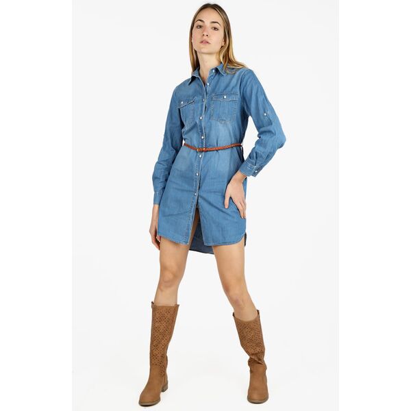 miss sister abito a camicia in denim con cintura abiti donna jeans taglia xl