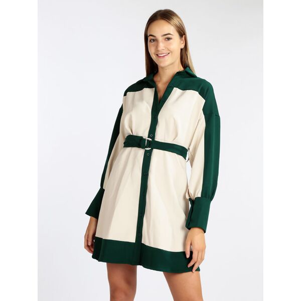 vanita abito donna bicolor con cintura vestiti donna verde taglia unica