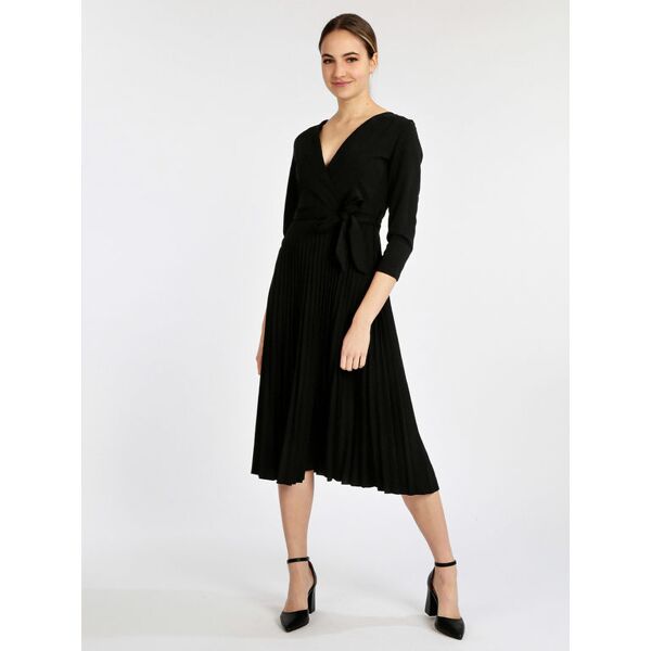 melitea abito donna plissettato con maniche a 3/4 abiti donna nero taglia unica