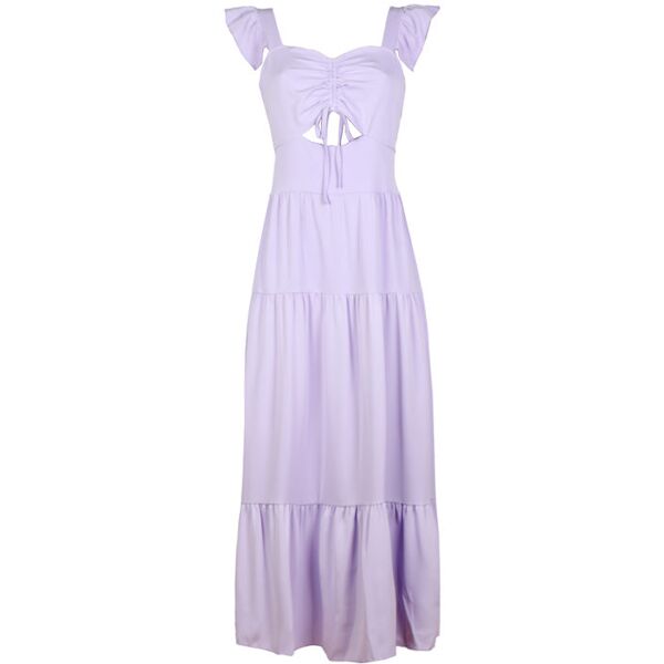 sweet abito lungo donna con balze abiti donna viola taglia xl