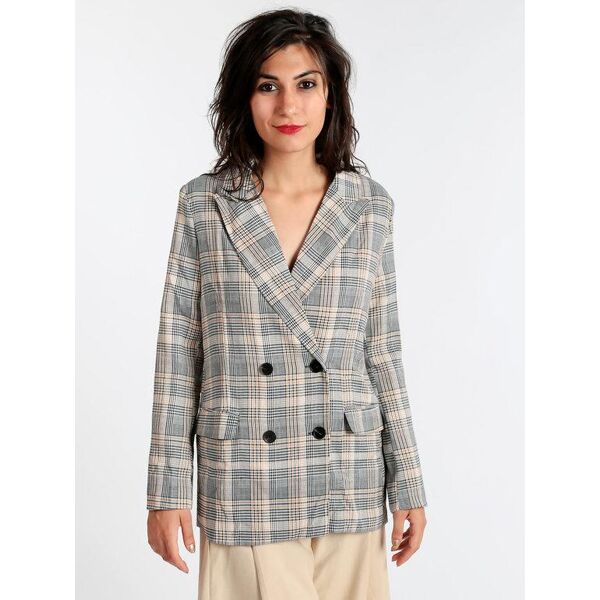 sweet blazer doppiopetto principe di galles blazer donna marrone taglia m