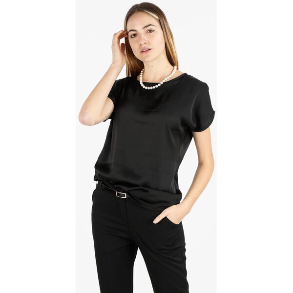 floria blusa donna effetto raso a maniche corte bluse donna nero taglia unica