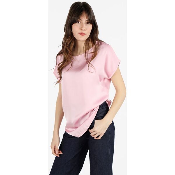 floria blusa donna effetto raso a maniche corte bluse donna rosa taglia unica