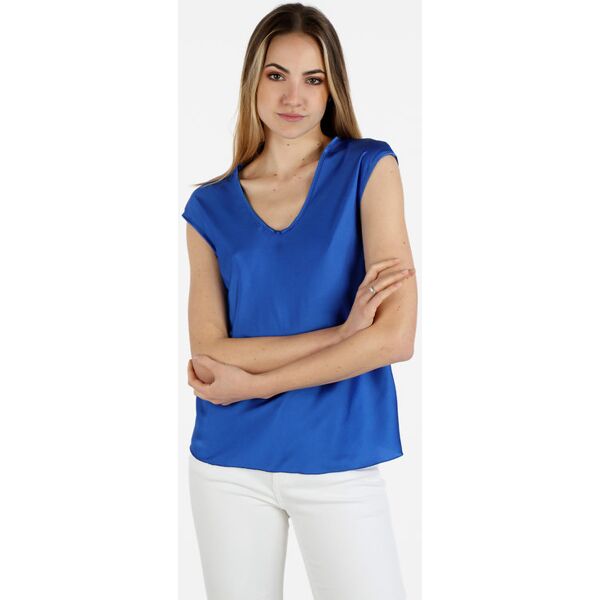 hdl milano blusa donna senza maniche con scollo a v bluse donna blu taglia unica