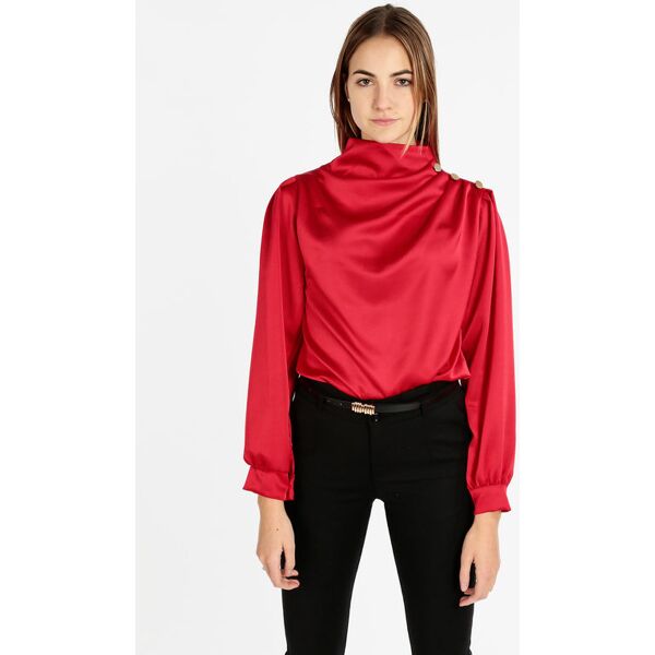 moda fashion blusa in simil seta da donna bluse donna rosso taglia unica