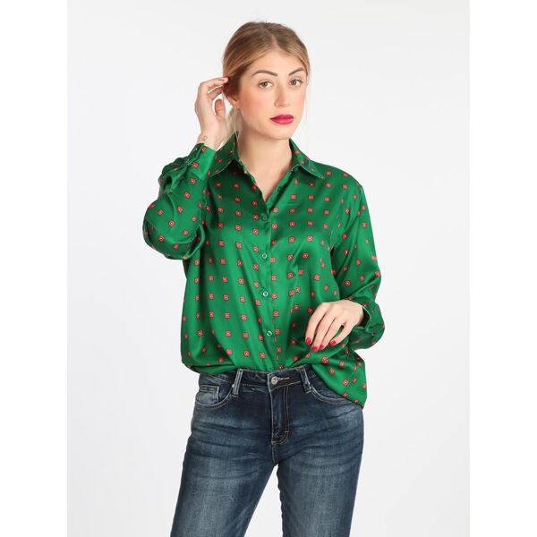 lumina camicia donna con stampe bluse donna verde taglia s