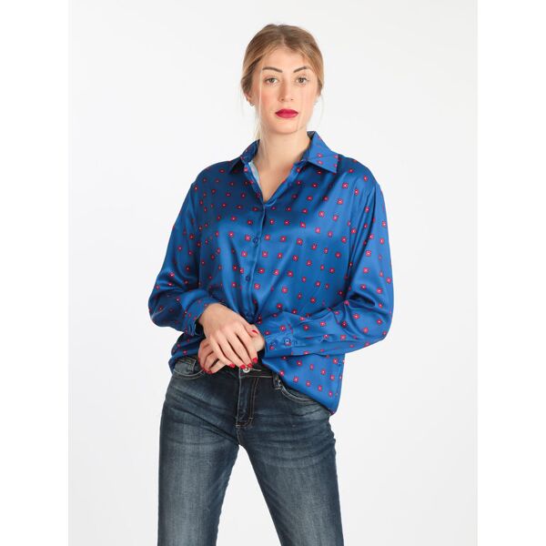 lumina camicia donna con stampe bluse donna blu taglia m