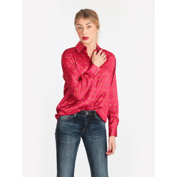 lumina camicia donna con stampe bluse donna fucsia taglia s