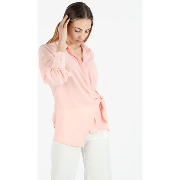 hdl milano camicia donna elegante a maniche lunghe camicie donna rosa taglia unica