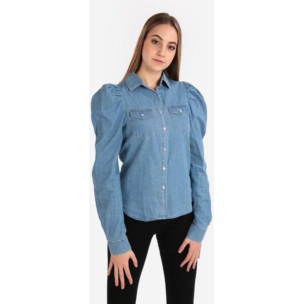 solada camicia donna in jeans con maniche a sbuffo camicie donna jeans taglia m